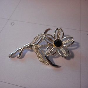 "Sarah Coventry Black Beauty Brooch 1960s Era "